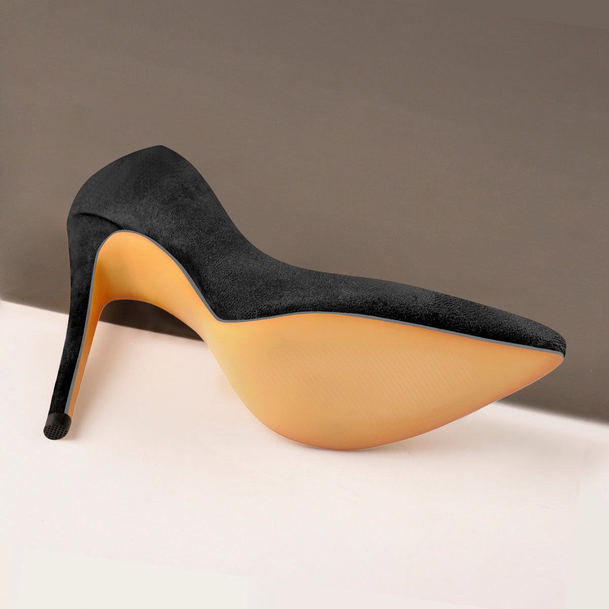8cm 10cm 12cm Black Suede Pointed Toe Slip On High Heel Pumps - Image 5